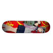 röd bakgrund för djävulenslayer skateboards