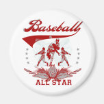 Röd baseball alla stjärnaTshirts och gåvor Kylskåps Magneter