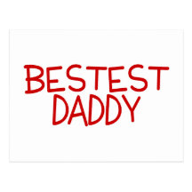 Röd Bestest pappa Vykort