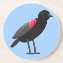 Röd bevingad Blackbird Glasunderlägg