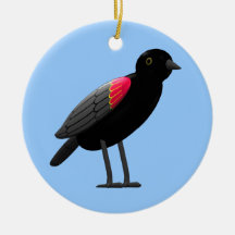 Röd bevingad Blackbird Juldekoration