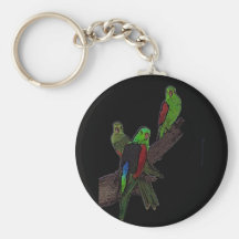 Röd bevingad papegojakeychain nyckel ring