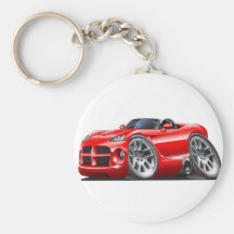 Röd bil för finthuggormRoadster Nyckel Ring