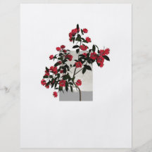 Röd blom- grenreklamblad flygblad