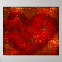Röd Blomma-Hjärta brevaffisch