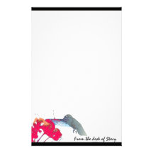Röd blommabrevpapper för Hummingbird