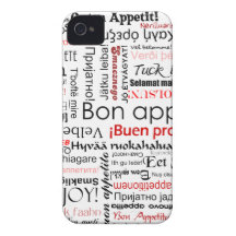 Röd Bonappetit i många olika språk iPhone 4 Cases