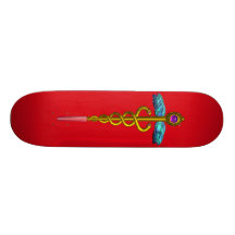 Röd CADUCEUS Skateboards