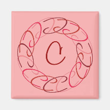 Röd Cc-medaljong Magneter