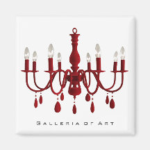 Röd Chandelier$2.85 Magnet För Kylskåp