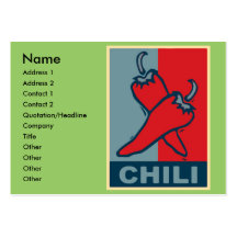 Röd Chili och blått, Visitkort Mall
