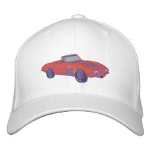 Röd Corvette Emrboidered hatt