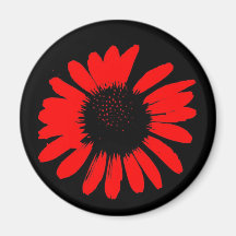 Röd daisy kylskåps magneter