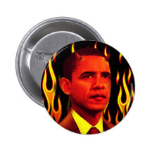 Röd djävulen Barack Obama Anti-Kristus Knapp