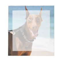 Röd Doberman - - dåliga till ben Memo Pad