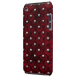 Röd dubbad läderstruktur för Faux iPod Case-Mate Fodral