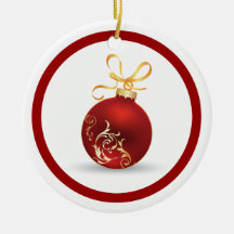 Röd elegant god jul & guld- Bauble Julgransdekoration