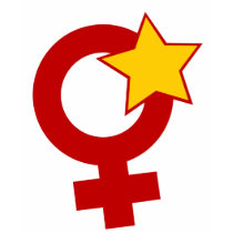 Röd feminist på vitbebiset - docka