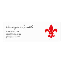 Röd Fleur de Lis Smala visitkort
