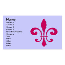 Röd Fleur De Lis Visitkort