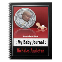 Röd fotoreflexion - min babyjournal antecknings bok