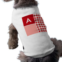 Röd Gingham Djur Tee Shirt