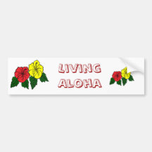 röd gul hibiskus som bor aloha bildekalet
