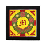 Röd guld- Monogram för julkranjulstjärna Prydnadslådor