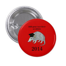 Röd gullig bältdjurstudenten pins