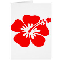 Röd hibiskusblomma hälsnings kort