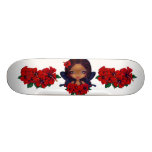 Röd hibiskusfeSkateboard