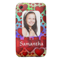 Röd hjärtafotomall Case-Mate iPhone 3 fodral