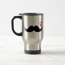 Röd hjärtakärlek för Moustache Kaffe Koppar