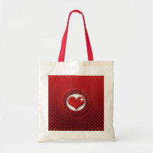 Röd hjärtatote bags