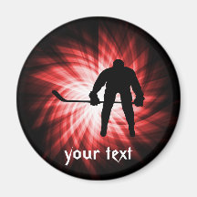 Röd hockey magnet för kylskåp