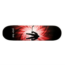 Röd hockey skate board deck