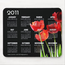 Röd kalender Mousepad för vallmor 2011 Mus Mattor