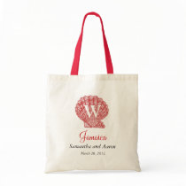 Röd karibisk destinationsbrölloptote bags tyg kassar