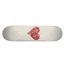 Röd klotterhjärta skateboards
