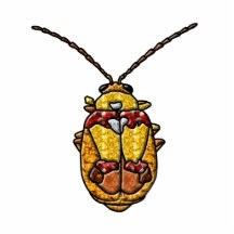 Röd knuffad lövskalbagge photo cutout