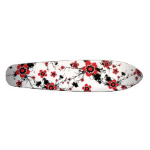 Röd körsbärsröd blommarSakura design Skateboard Decks