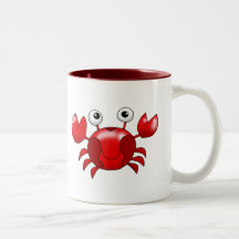 Röd krabba kaffe mugg