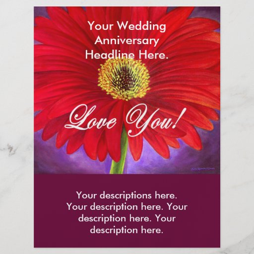 Röd mång- daisyblommamålning - custom flyer