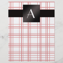 Röd Monogram och vitpläd Full Färg Flygblad