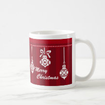 Röd mugg för vitdekorationgod jul