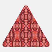 Röd och Burgundy organiskt mönster Triangle Sticker