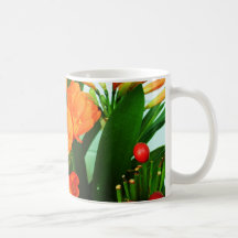 röd orange kaffe koppar