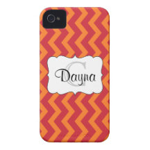Röd & orange sparre monogrammed iPhone4/4s iPhone 4 Case