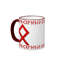 Röd Othala runa Kaffe Mugg