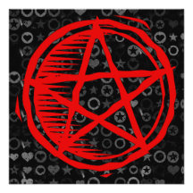 Röd Pentagram Individuella Inbjudningskort